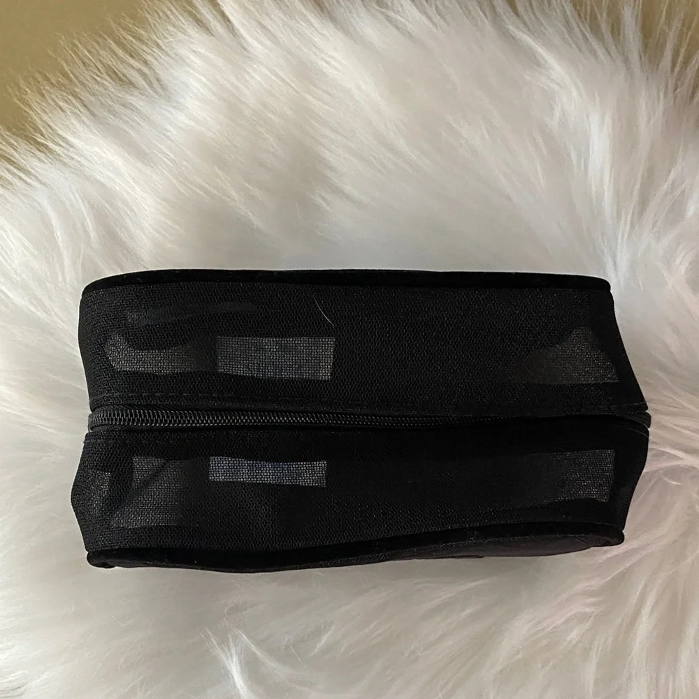 Dior Trousse Black Mesh cosmetics pouch  new 6.5”L x 3.5” H x 3.25”D - Picture 4 of 6
